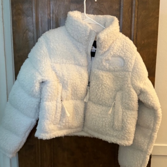 North Face White Nuptse Down Teddy Puffer Jacket - Picture 7 of 9